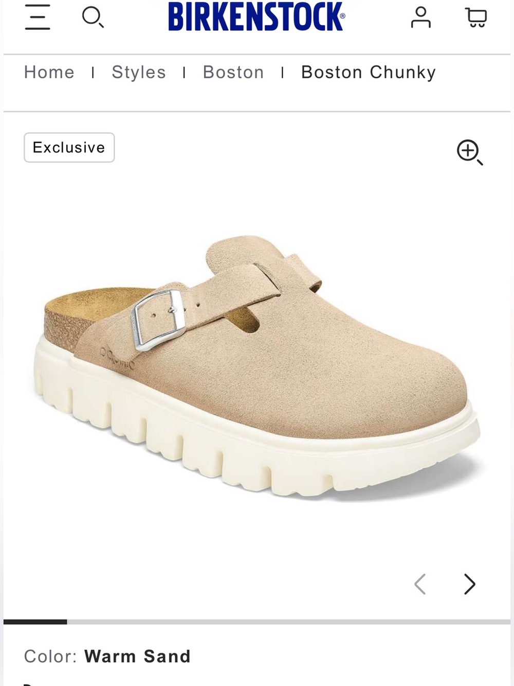 Birkenstock Boston chunky warm sand